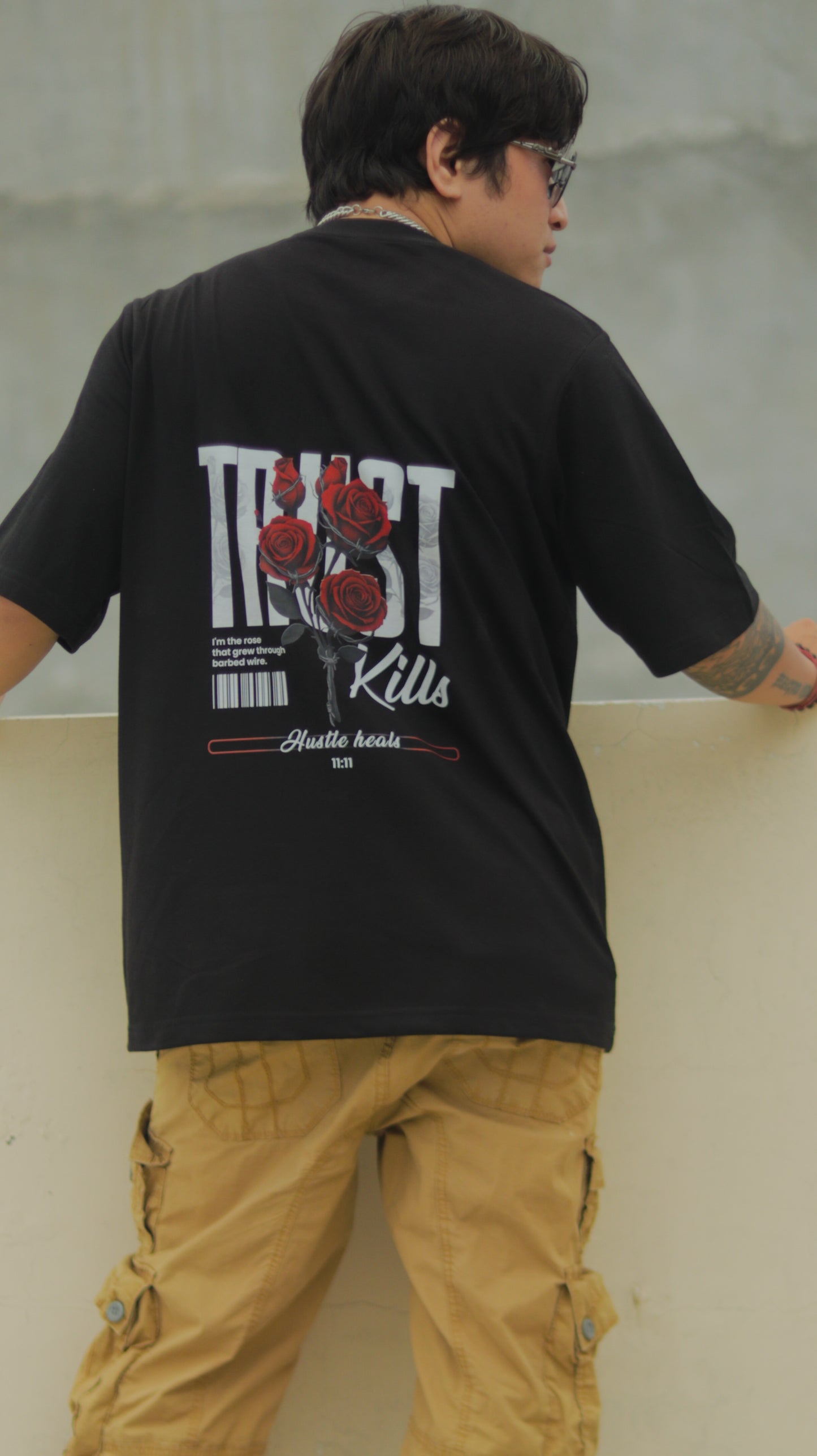 Trust Kills, Hustle Heals – Oversized Streetwear T Shirt By Koru India