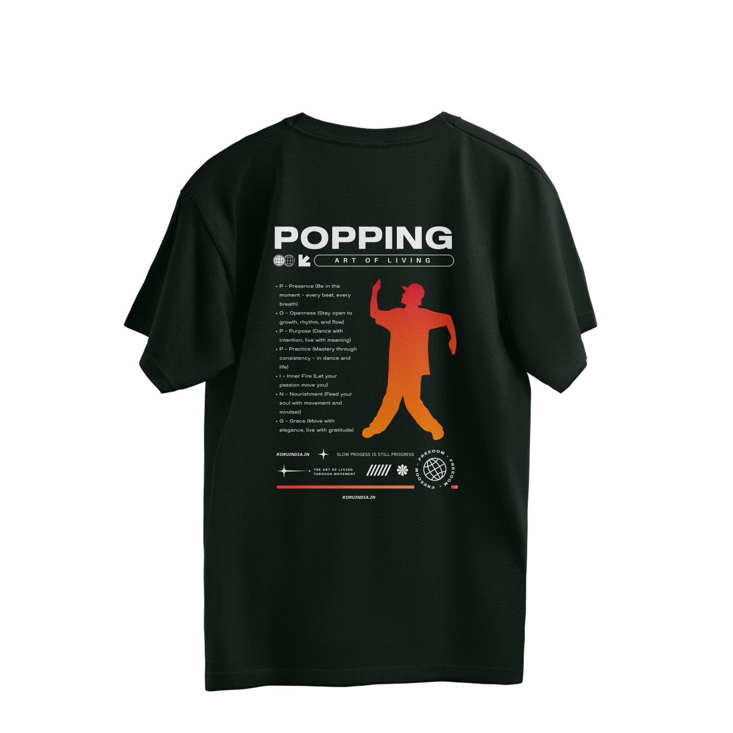Popping – Art of Living” Oversized Streetwear T-Shirt By Koru India