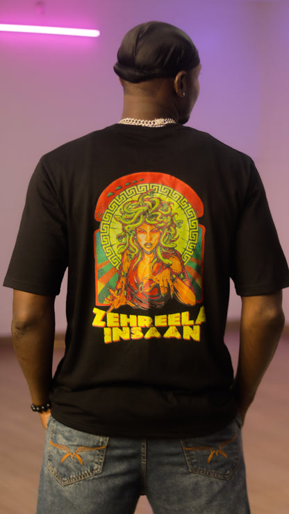 Zehreela Insaan Oversized Streetwear T-Shirt – Black By Koru India